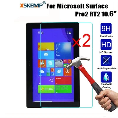 2Pcs 9H Tempered Glass Screen Protector Cover Microsoft Surface Pro 2 RT 2 10.6 - Image 1 of 4