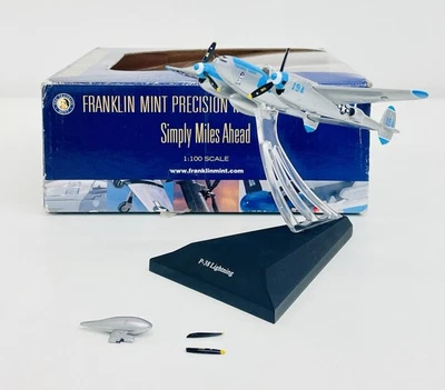 Franklin Mint Armour 1:100 P-38 Lightning Diecast Plane M11E280 Damaged - Image 1 of 4