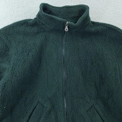 Lands' End Fleece Jacket Mens Medium Forest Green Polartec Full Zip Made USA - Image 1 of 4