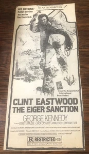 The Eiger Sanction 1975 Clint Eastwood - Anuncio de película de periódico vintage - Imagen 1 de 1