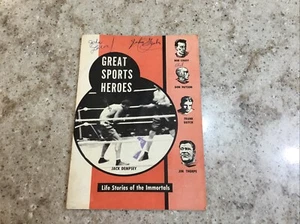 1954 Grandi Eroi dello Sport Libretto Dempsey Cousy Thorpe - Foto 1 di 7