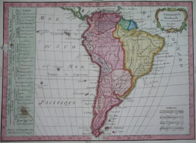 1783 raro MAPA ORIGINAL ARGENTINA PATAGONIA PERÚ BOLIVIA ECUADOR COLOMBIA CHILE Foto 1 de 4