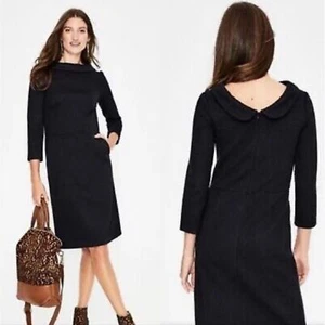 Boden Estella Jacquard Textured Knit Blue Dress Size 6 - Picture 1 of 10