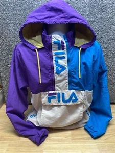 FILA Parallax Mens Small Jacket Colorblock Retro Hooded Softshell Mesh Lined - Picture 1 of 15