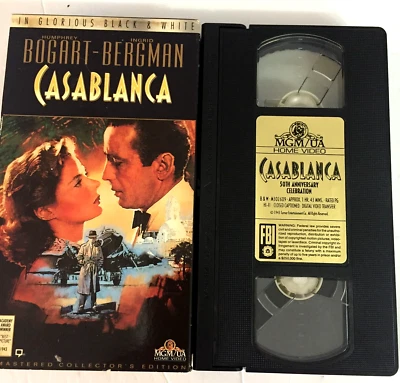 Casablanca Humphrey Bogart VHS Tape - Ships  with Tracking Foto 1 de 2