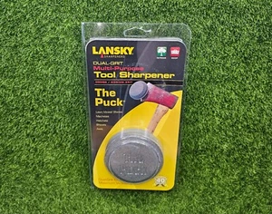 Lansky Puck Sharpener Dual-Grit Carbide Stone For Mowers Machetes Garden Tools - Picture 1 of 3
