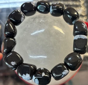snowflake obsidian nugget bracelet - Picture 1 of 4