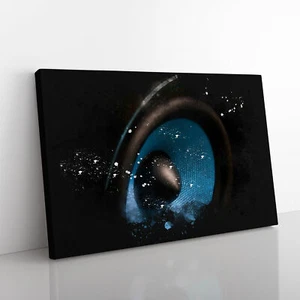 Altoparlante Hi Fi In Tela Blu Wall Art Stampa Quadro Incorniciato Decorazione Soggiorno - Foto 1 di 6