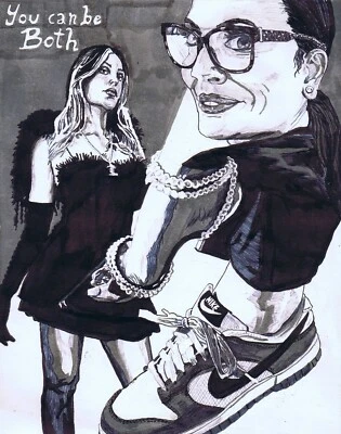 Ilustración de tinta original You Can Be Both Foto 1 de 2