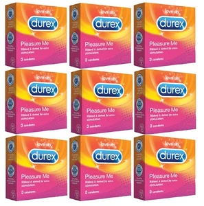 Durex Pleasure Me gerippt & gepunktet Pleasuremax dünnes Gefühl Kondome diskret x 24 - Bild 1 von 3