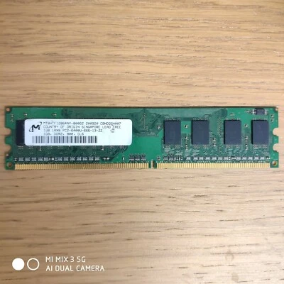 Micron MT8HTF12864AY-800G2 1GB 1RX8 DDR2 800, CLS PC2-6400 -666-13-ZZ PC Memory - Image 1 of 2