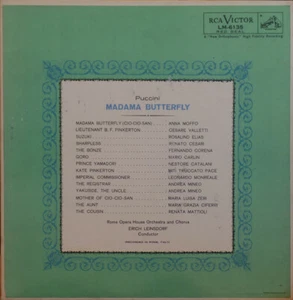 PUCCINI-MADAMA BUTTERFLY-c1958 MINT VINYL-RCA RECORDS-LM 6135-RED SEAL-LPS - Picture 1 of 2