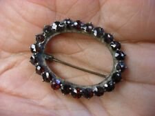Antique Victorian Garnet Pin Brooch with Tube Catche #9046