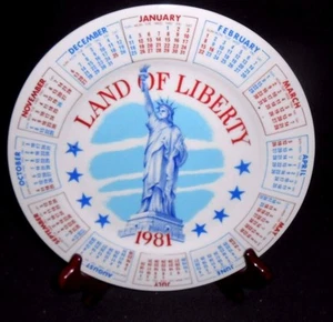 Placa de calendario 1981 9" - Land of Liberty de Spencer Gifts Serie VI Colección - Imagen 1 de 4