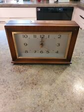 Vintage SUNBEAM Electric Alarm Desk Clock Model B009 Wood Case WORKS - See VIDEO