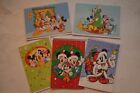 Lot of (5) Disney Mickey Mouse and Gang Christmas Holiday Cards W/Envelopes