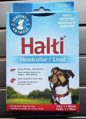 Collar Halti / Perros Talla 1 / Negro / Para Correa Entrenamiento Deja de Tirar / NUEVO Foto 1 de 4