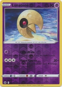 Reverse Holo Lunatone 062/159 Uncommon Crown Zenith Pokemon TCG - Picture 1 of 1
