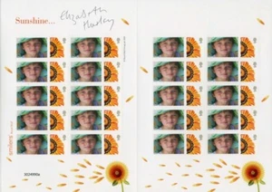 GB 2009 - Charity Smilers Sheet Cat: TSL-091 signed by Elizabeth Hurley - Rare! - Picture 1 of 2