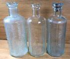 3 Antique MOSES ATWOOD JAUNDICE BITTERS bottles DIFFERENT COLORS