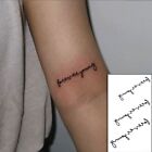 Women Hand Temporary Tattoo Sticker Black Letter Fake Wrist Foot Waterproof