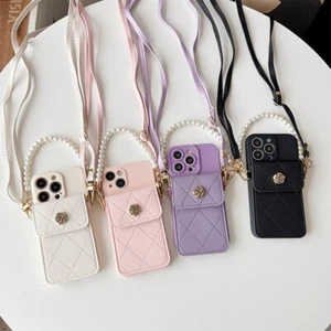Für iPhone 11 12 13 14 15 Case Hülle Schutzhülle Cover mit Handy Band Kartenetui - Picture 1 of 22
