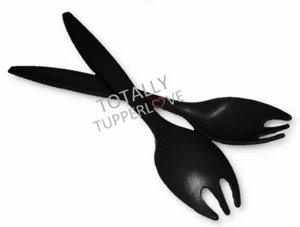 Tupperware Tongs Serving Utensils Sporks 12" Long Black NEW - Picture 1 of 1