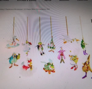 MACKENZIE-CHILDS HAND -PAINTED 12 DAYS MINI ORNAMENT SET,N.I.B. - Picture 1 of 1
