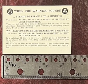 Vorbereitungskarte Zivilschutz 1959; doppelseitig; gebraucht in sehr gutem Zustand - Bild 1 von 3