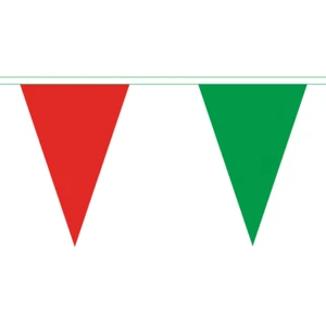 Red and Green Triangle Bunting 10m 27 Flags *SALE PRICE* - Picture 1 of 3
