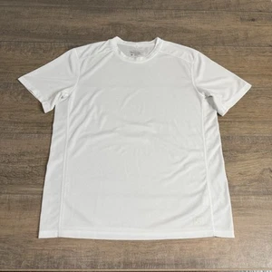 REI Mens Lightweight T-Shirt Size Large Solid White Poly Polartec 2009 Print B10 - Picture 1 of 19