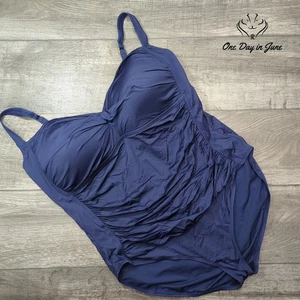 Sonnet Shores Plus Size Cross Front One Piece Swimsuit Size 24W - Picture 1 of 5