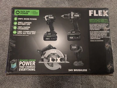 Flex FXM403-2G 24V SENSOR-FREE Brushless Cordless 4-Tool Combo Kit, 2.5 Ah - Image 1 of 4