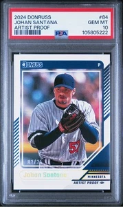 2024 Donruss Johan Santana Artist Proof 02/25 PSA 10 GEM MT Minnesota Twins Mets - Bild 1 von 2