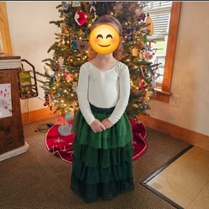 OLO Only Little Once Tiered Green Maxi Skirt, Size 4 - Picture 1 of 6