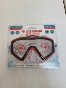 Lifeguard Adult Swim Shatterproof Mask Goggles - Latex Free Red - Picture 1 of 2
