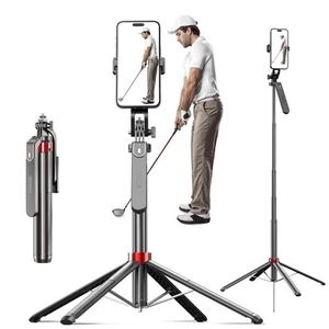 Trépied Téléphone 70" & Bâton Selfie pour Golf Swing, Trépied Téléphone Portable Extensible... - Photo 1 sur 7