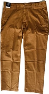 NEU 38 x 30 Herren Roundtree & Yorke perfekte Chino Hose vorne flach Baumwolle rostfarben OG - Bild 1 von 12