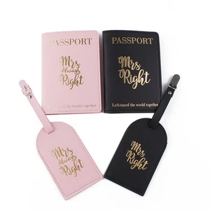 Passport Covers Luggage Tags Gift Set for Couples Honeymoon Travel Gift - Picture 1 of 8