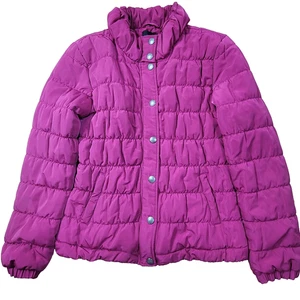 Women Pink Puffer Coat Jacket Snap Zipper Size Small - Picture 1 of 11
