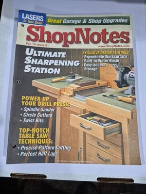 Lot of 6 ShopNotes Woodworking Magazines Garage and Shop Saws Benches - Image 1 of 4
