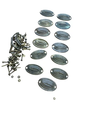 antique furniture brass  Hepplewhite federal oval  parts 13 plates tall chest - Image 1 of 4