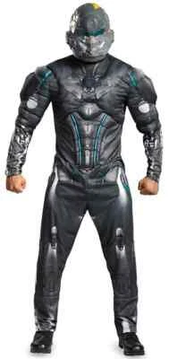 Spartan Locke Muscle Halo Military Soldier Fancy Dress Halloween Adult Costume - Photo 1/2