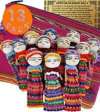 12 Super Cute Large Worry Dolls + 1 Free Guatemala Fabric Bag Handmade Worry Dol