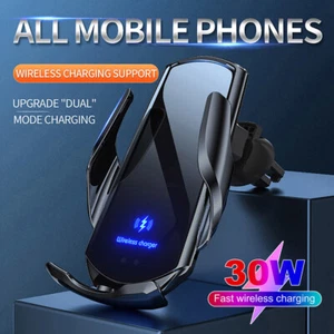 30W Fast Car Wireless Charger Phone Holder Bracket For iPhone 16 Samsung S25 S24 - Picture 1 of 17