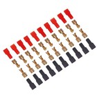 KIT 20 COPRIFASTON ROSSO E NERO E CONNETTORI FASTON FEMMINA PASSO 6,35 OTTONE