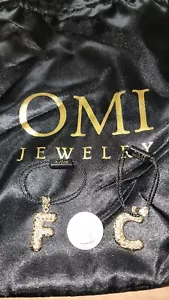 1 3/8" Nugget Design Pendant Real 10K Yellow Gold letter "F" or letter "C" - Picture 1 of 7