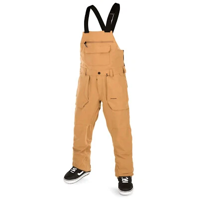 VOLCOM Mens 2023 Snowboard Snow - Roan Bib Overall Pants - Caramel