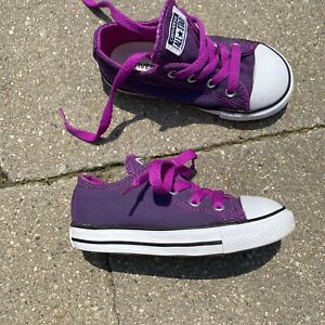 CONVERSE baby girl sz 8 purple shoes LOW MILEAGE CLEAN EUC