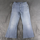Vintage 60s Bell Bottoms Denim Faded Blue Pants Size 28x26 Talon Zipper Unisex